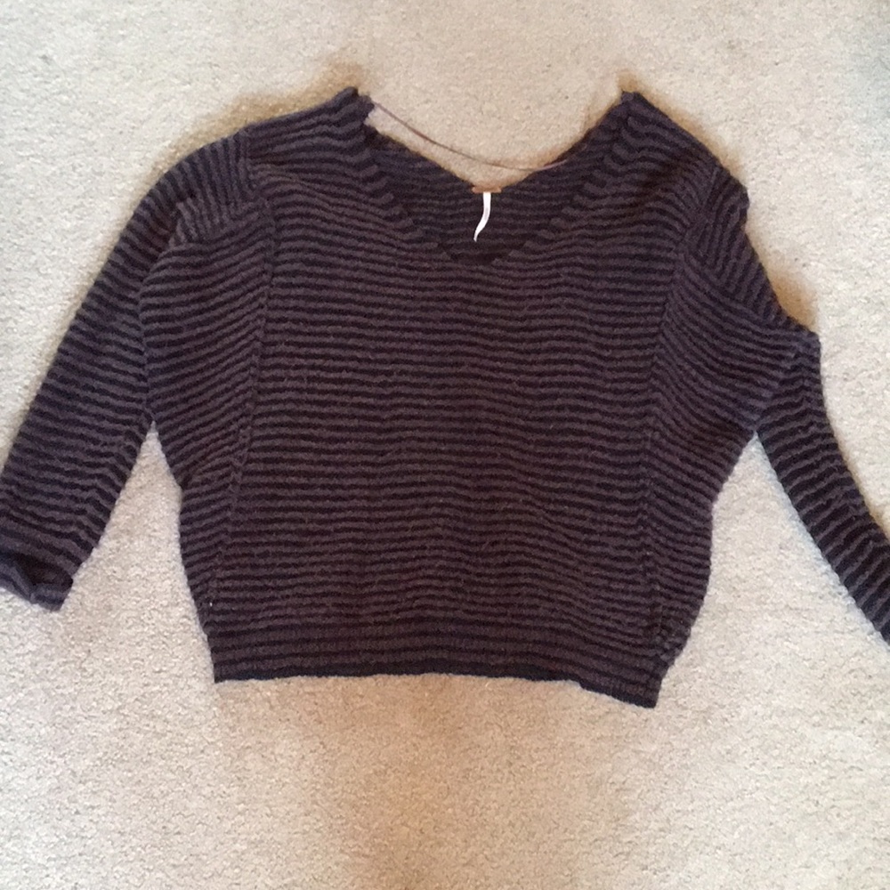 Black and brown striped free people sweater